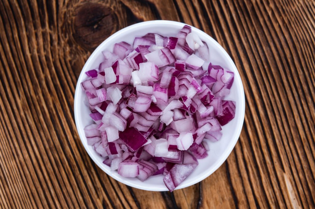 diced red onion
